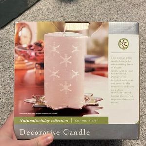 NWT decorative snowflake candle